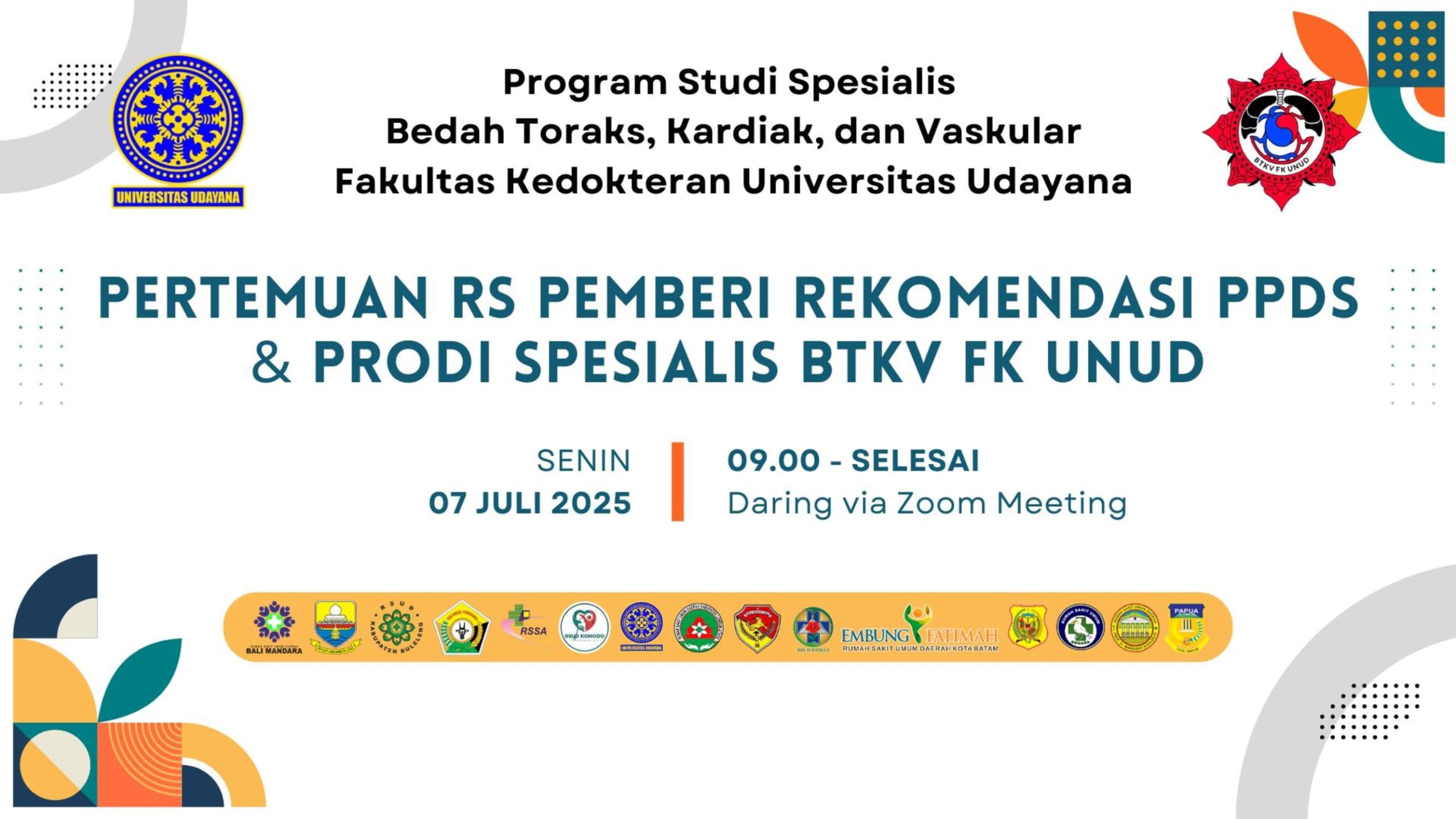 *Pertemuan Rumah Sakit Pemberi Rekomendasi PPDS dan Program Studi Spesialis BTKV FK UNUD*